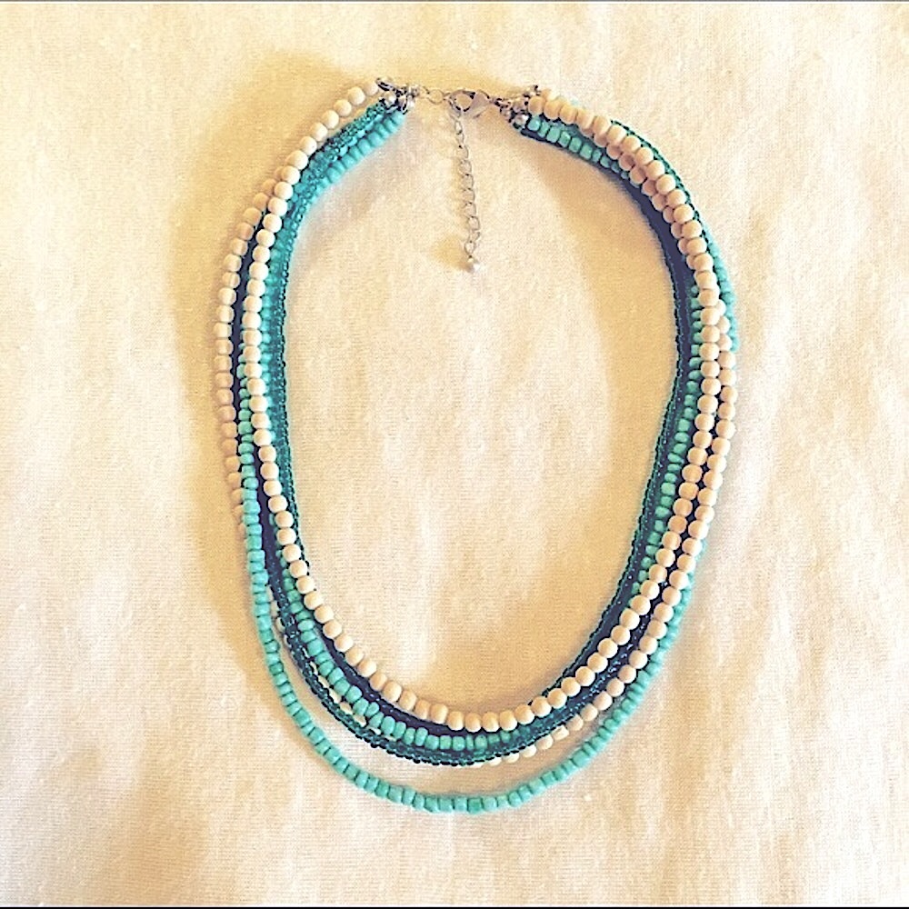 Turquoise Colored Beaded Necklace